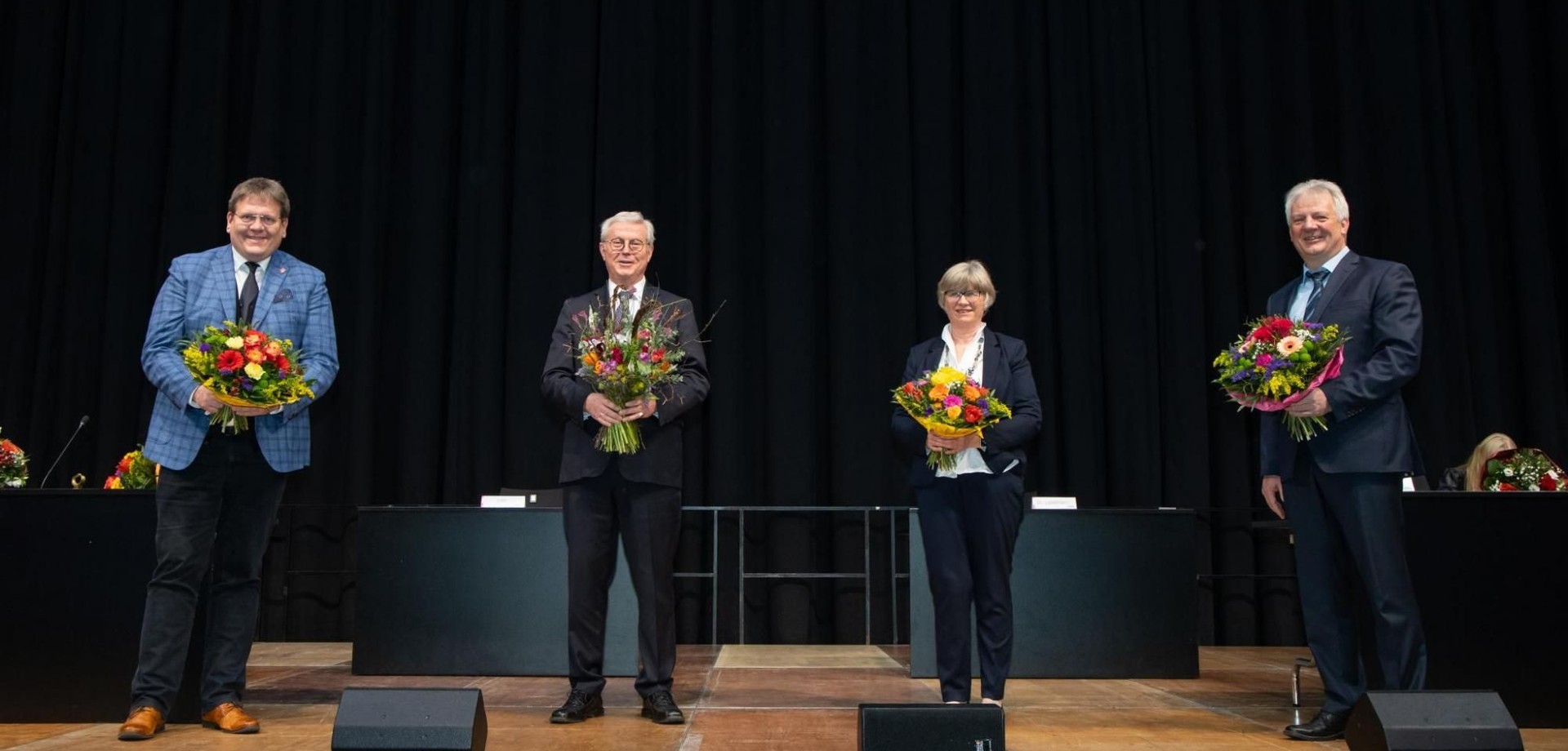 Der Vorsitzende der 14. Landschaftsversammlung und seine Stellvertreter/innen